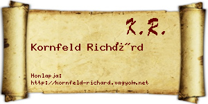 Kornfeld Richárd névjegykártya
